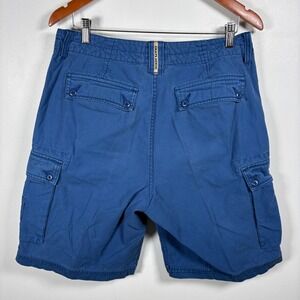 Chaps‎ Y2K Denim Mens Blue Cargo Shorts Size 32 Cotton Utility Workwear Casual